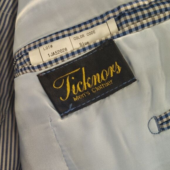 Paul Betenly Filarte Suit Jacket Mens 46R Blue Wool J-Aiden Sport Coat - Picture 14 of 15